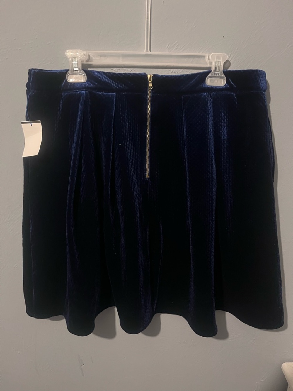 Worthington Navy Velvet Skater Skirt